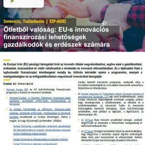 EU-s innovációs finanszírozási lehetőségek gazdálkodók és erdészek számára (tájékoztató füzet)