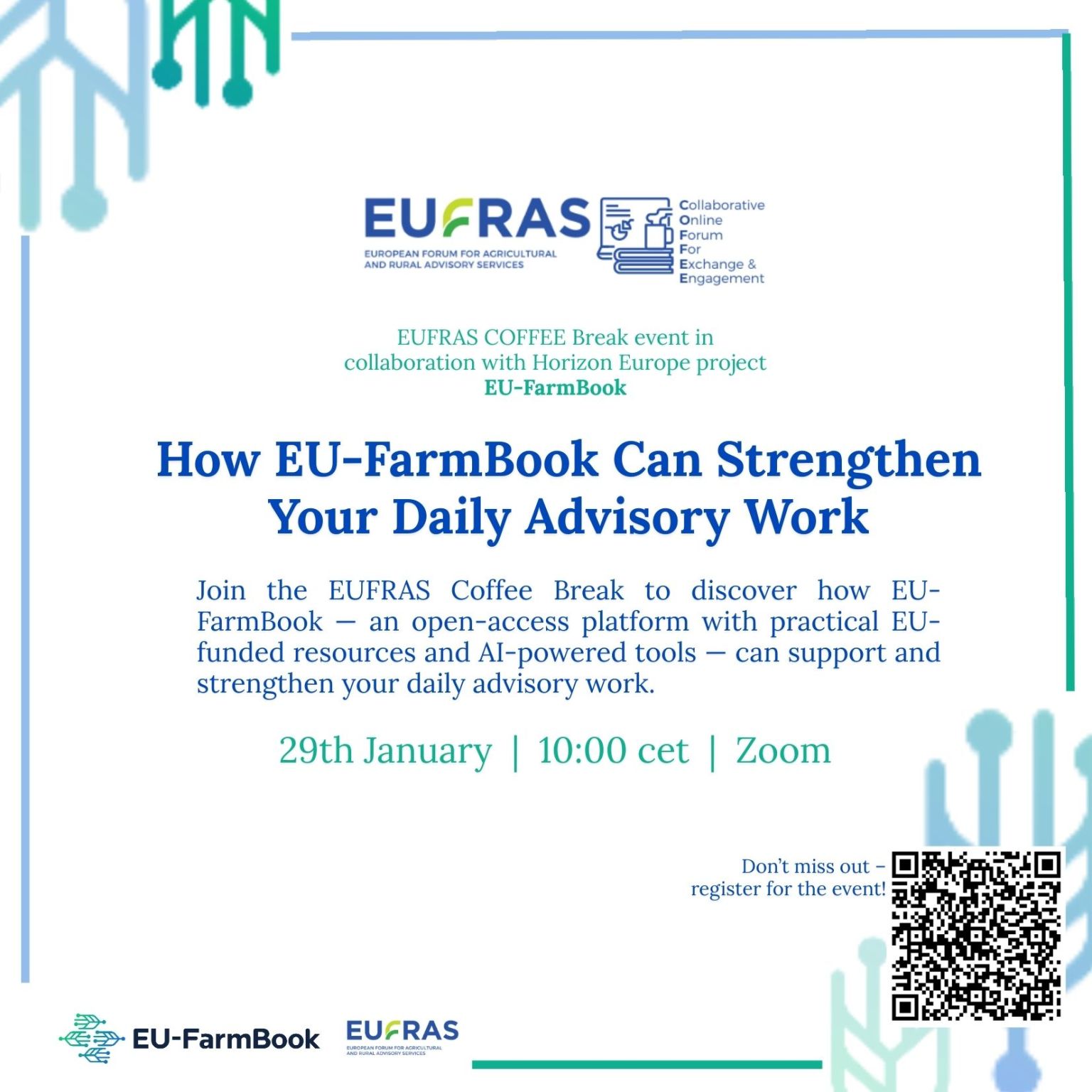 EUFRAS Coffee Break: Hogyan erősítheti az EU-FarmBook a mindennapi szaktanácsadói munkát?